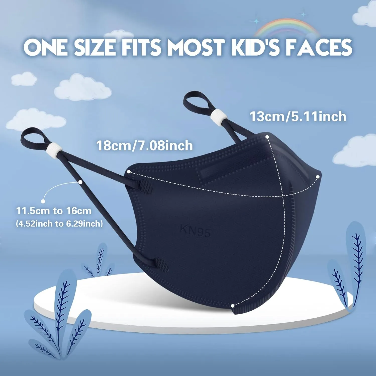 WWDOLL Kids KN95 Face Mask 25 Pack, 5-Layers Breathable KN95 Masks for Children, Purple