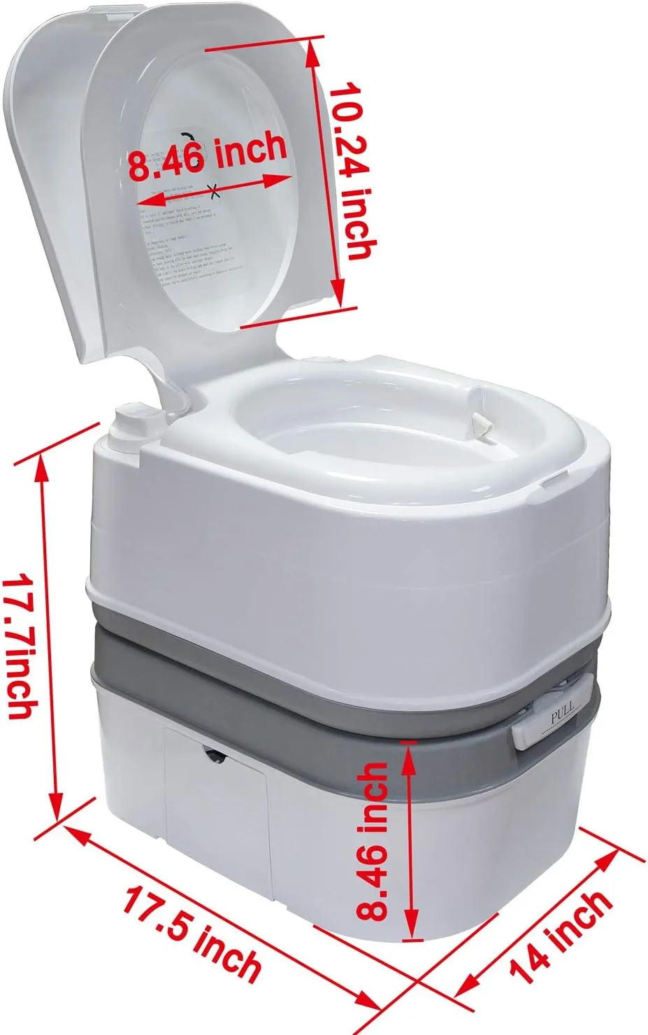 XKMT- Portable Toilet 24L 6 Gallon Flush Travel Camping Outdoor/Indoor Commode Potty [P/N: ET-TOILET002-24L]