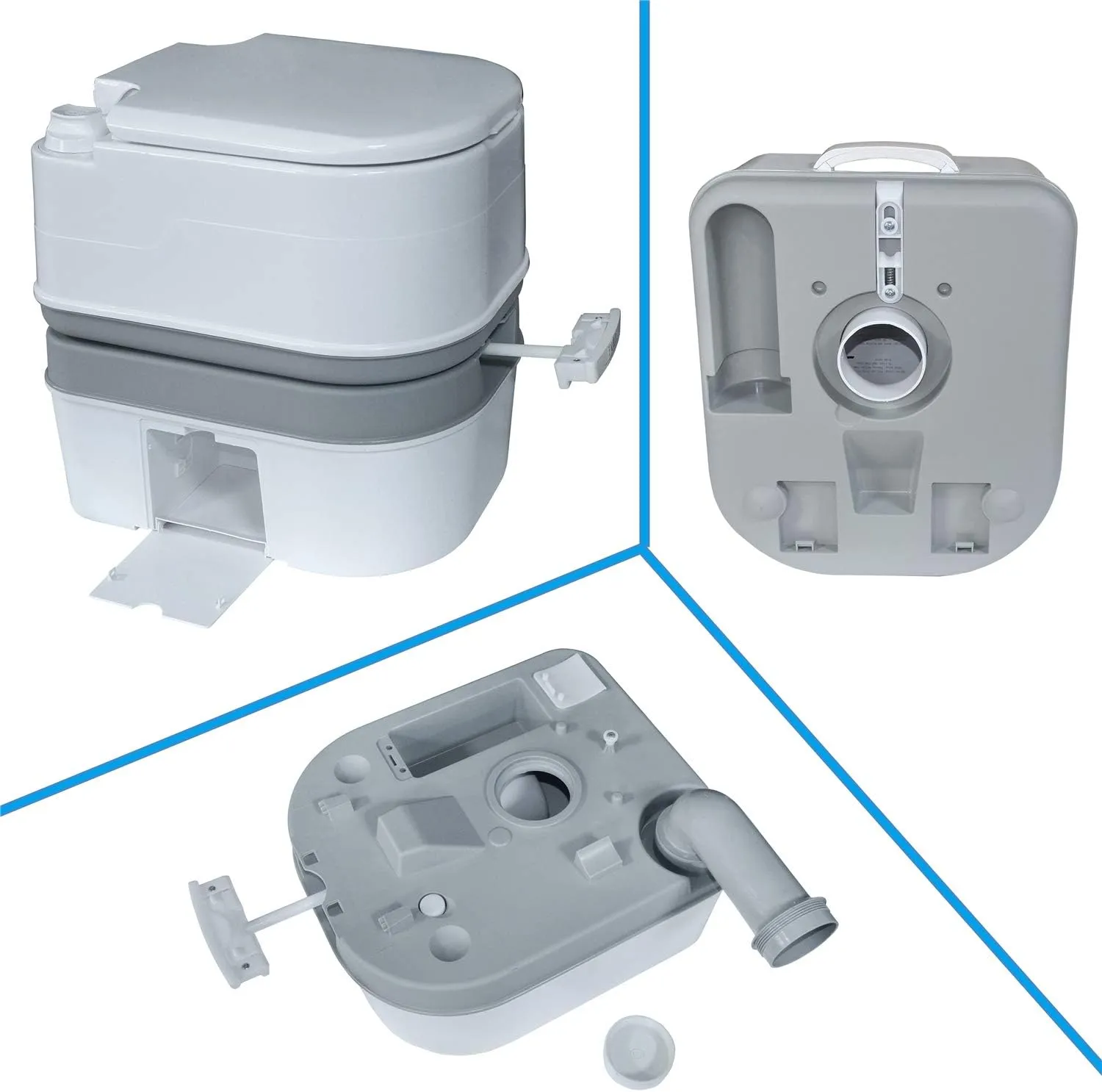 XKMT- Portable Toilet 24L 6 Gallon Flush Travel Camping Outdoor/Indoor Commode Potty [P/N: ET-TOILET002-24L]