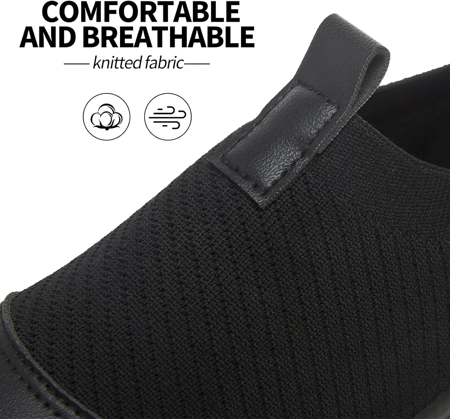 XRH Women's White Slip On Sneakers,Non Slip Women Fashion Work Shoes,Low top Casual Shoes