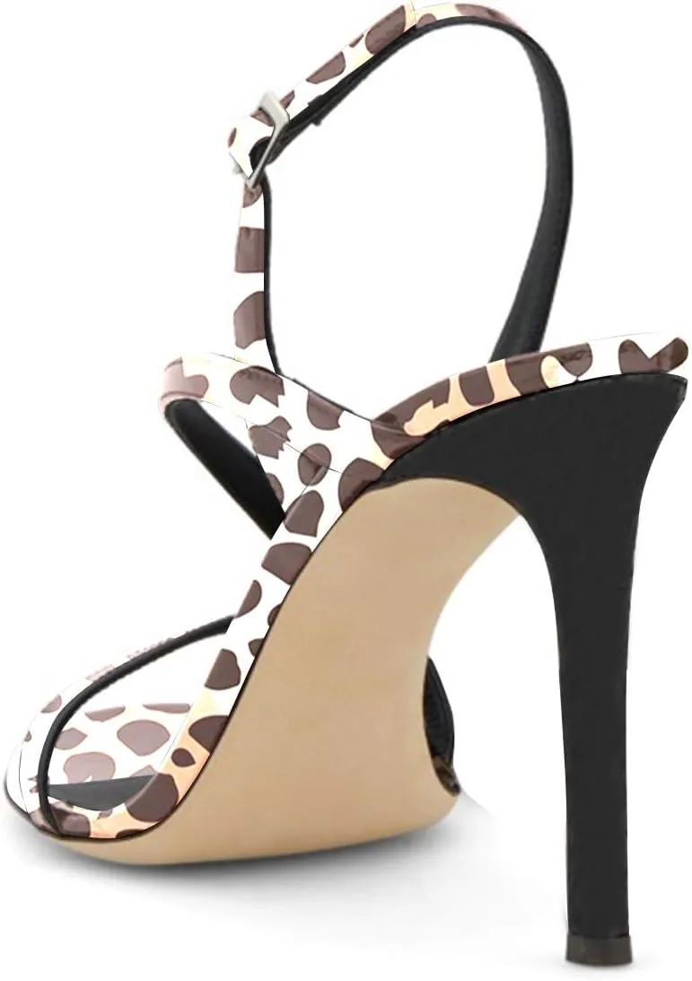 XYD Women Sexy Multicolored Slingback Sandals Open Toe High Heels Single Strap Slip On Shoes
