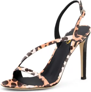 XYD Women Sexy Multicolored Slingback Sandals Open Toe High Heels Single Strap Slip On Shoes