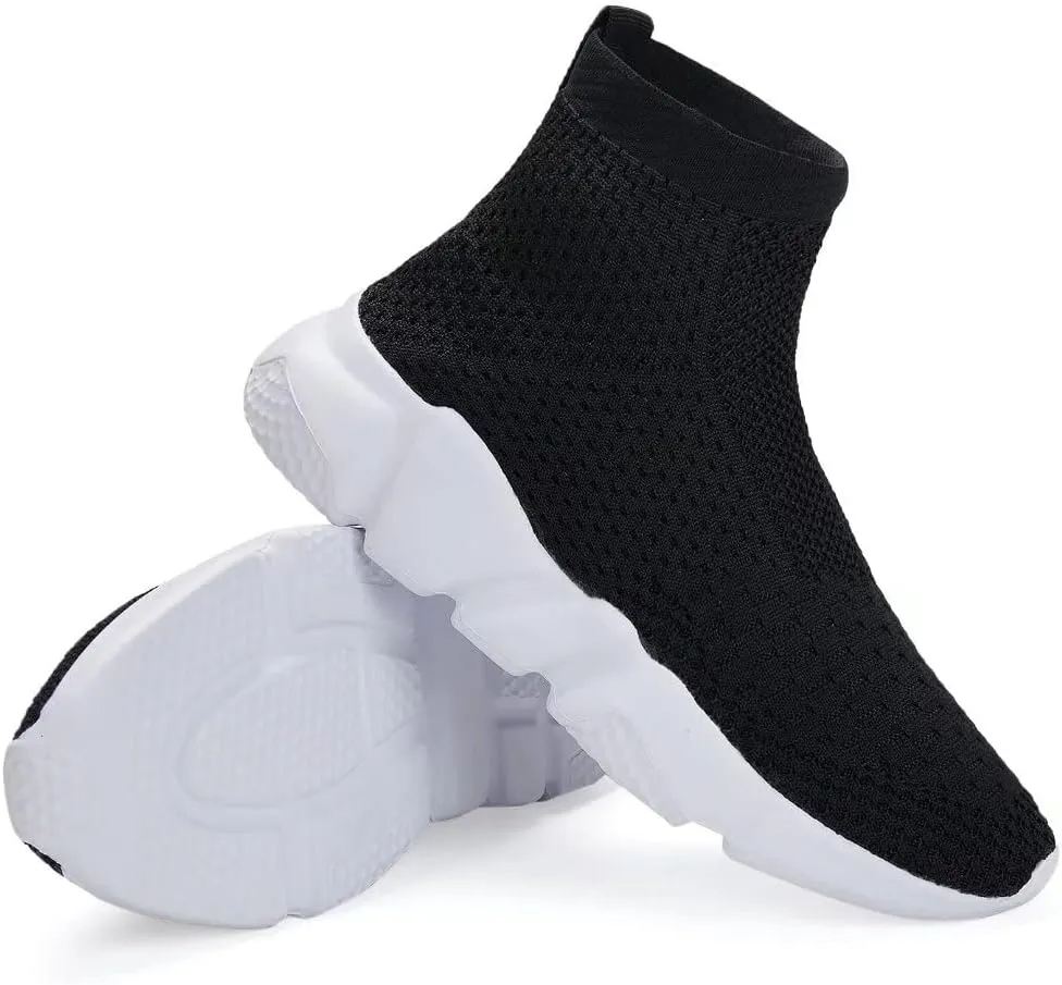 YAVY Kids Sneakers for Boys Tennis Shoes Girls Sock Sneakers for Kids Slip on Shoes Breathable high top Athletic Lightweight Walking Running Shoes