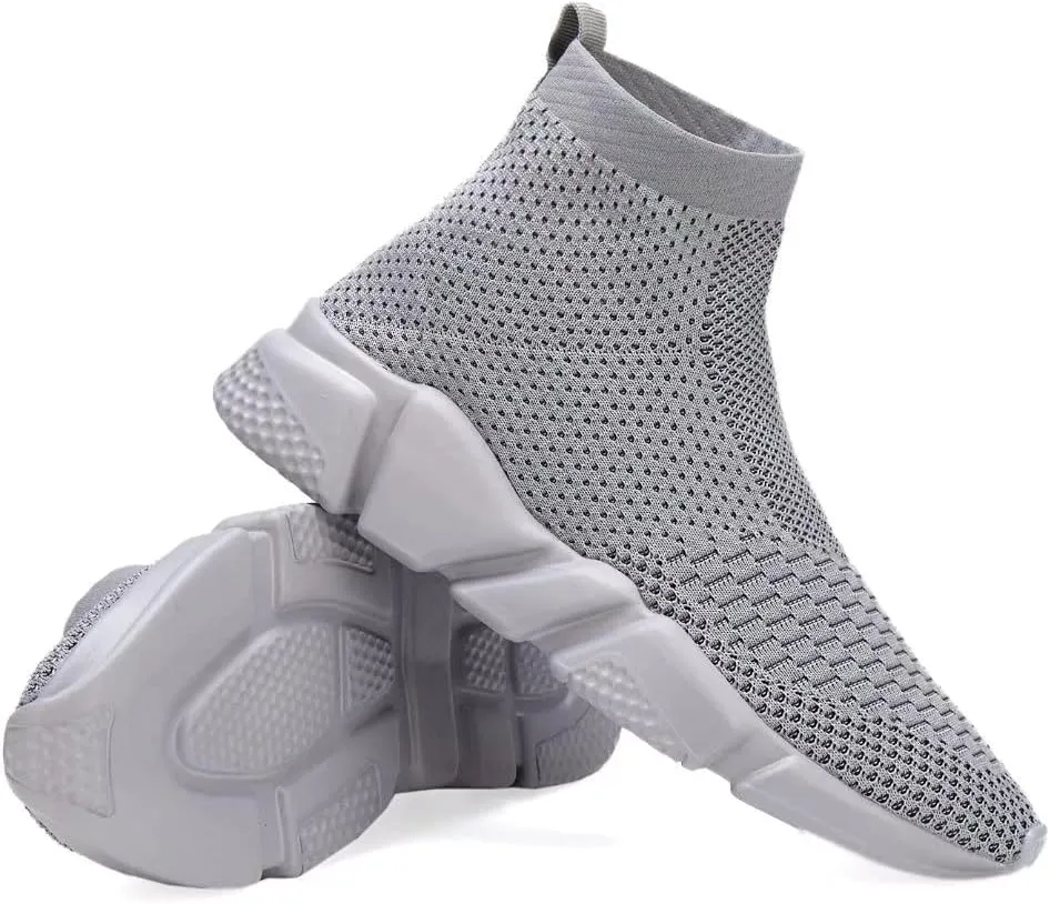 YAVY Kids Sneakers for Boys Tennis Shoes Girls Sock Sneakers for Kids Slip on Shoes Breathable high top Athletic Lightweight Walking Running Shoes