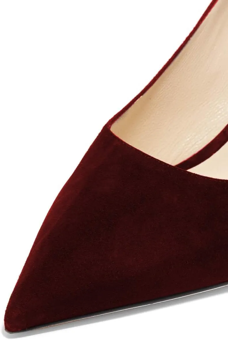 YDN Women's Classic Pointy Closed Toe Low Heel Pumps Slip On Metal Heels Versatile Working Daily Shoes Size 4-16 US