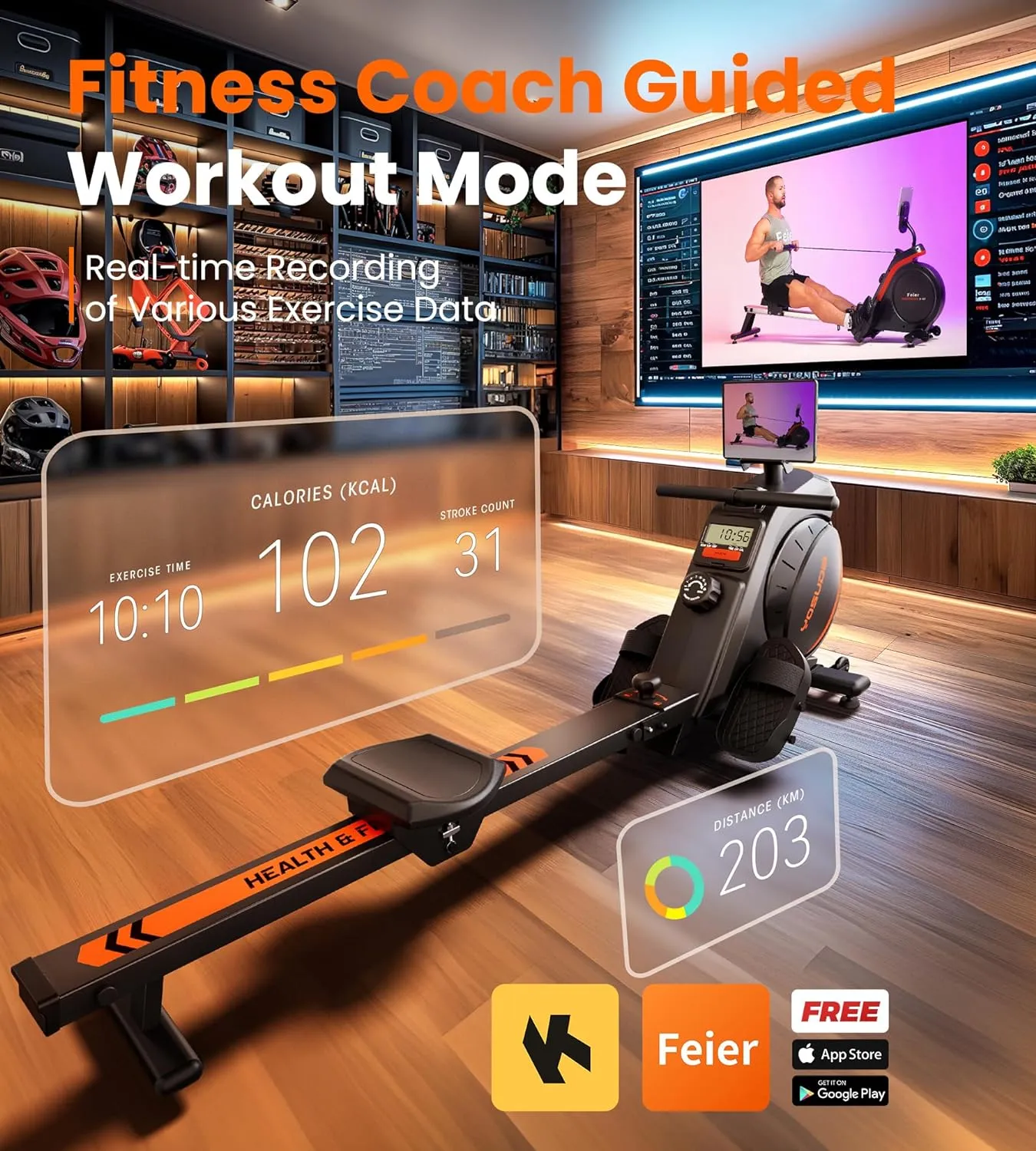 YOSUDA Magnetic/Water Rowing Machine 350 LB Weight Capacity - Rower Machine for Home Use with Bluetooth, App Supported, Tablet Holder and Comfortable Seat Cushion