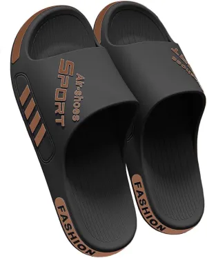 YUNZLAN Plus Size Men's Slides Sandals,Bathroom Shower Slippers,Non-slip Beach Pool Slides Shoes Outdoor Indoor