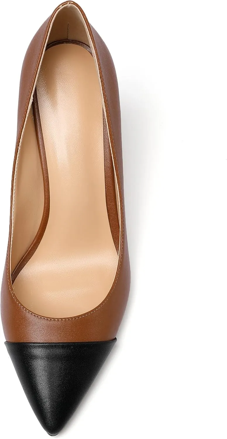 Zamikoo Women's Pointed Toe Classic Pumps Slip On Stiletto Heel Dress Shoes 85mm
