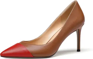 Zamikoo Women's Pointed Toe Classic Pumps Slip On Stiletto Heel Dress Shoes 85mm