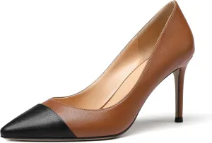 Zamikoo Women's Pointed Toe Classic Pumps Slip On Stiletto Heel Dress Shoes 85mm