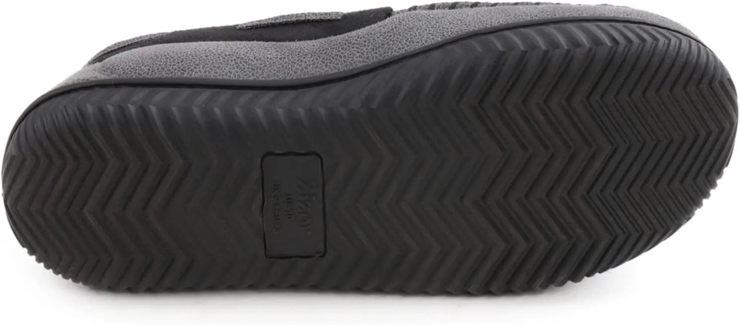 Zizor Men's Microsuede Moccasin Slippers with Comfy Memory Foam, Closed Back House Shoes Indoor Outdoor Durable Rubber Sole
